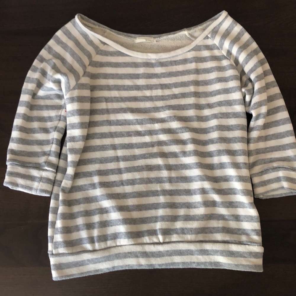 3/4 Sleeve Striped Sweater